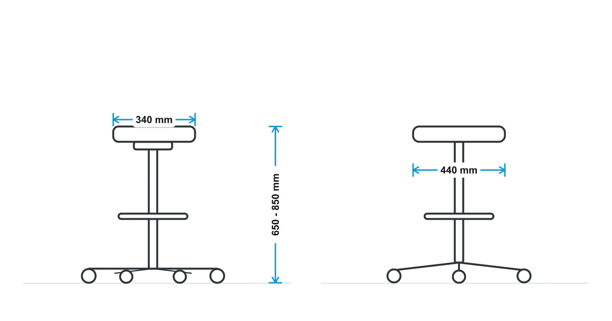 Perch Sit-Stand Saddle Stool measurements