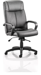 Plaza High Back Executive Black Leather Chair, 