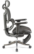 Poise Ergonomic Mesh Chair with Footrest in black from the side