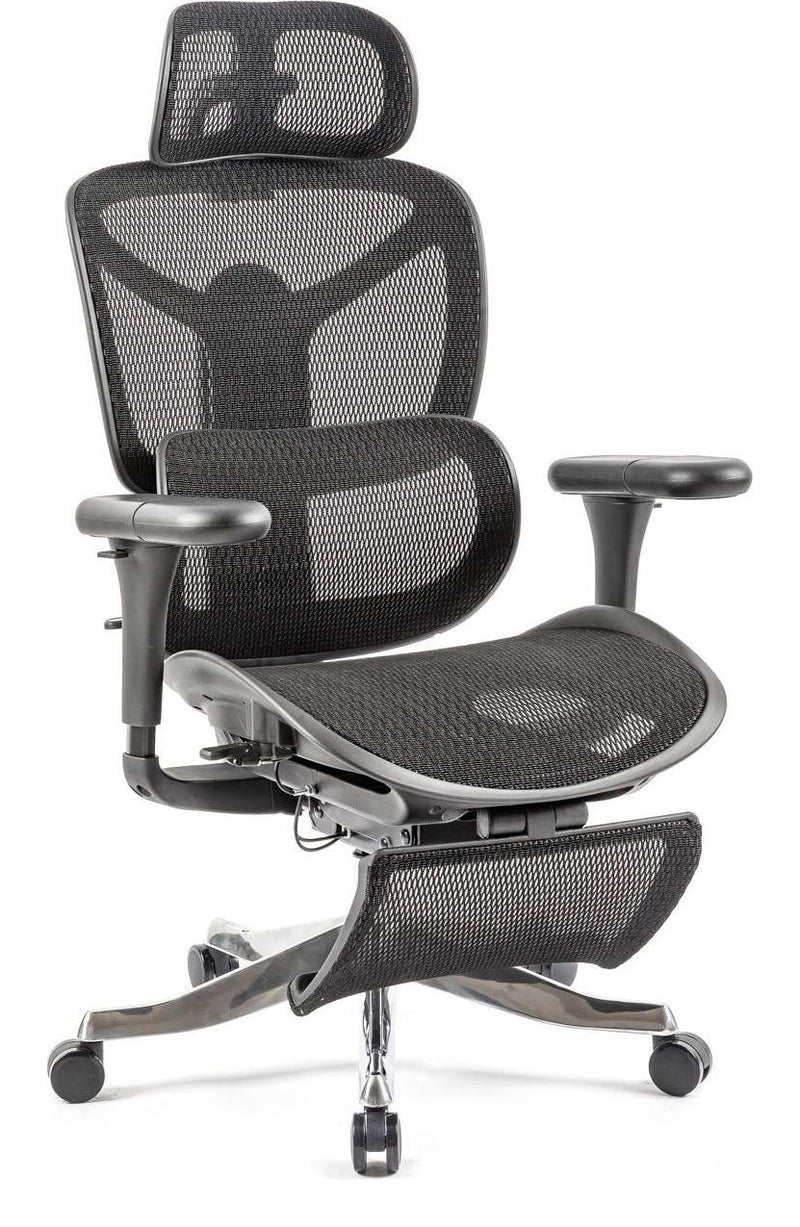 Poise Ergonomic Mesh Chair with Footrest in black