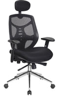 Polaris High Back Mesh Executive Chair with Headrest in black
