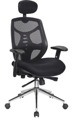 Polaris High Back Mesh Executive Chair with Headrest in black