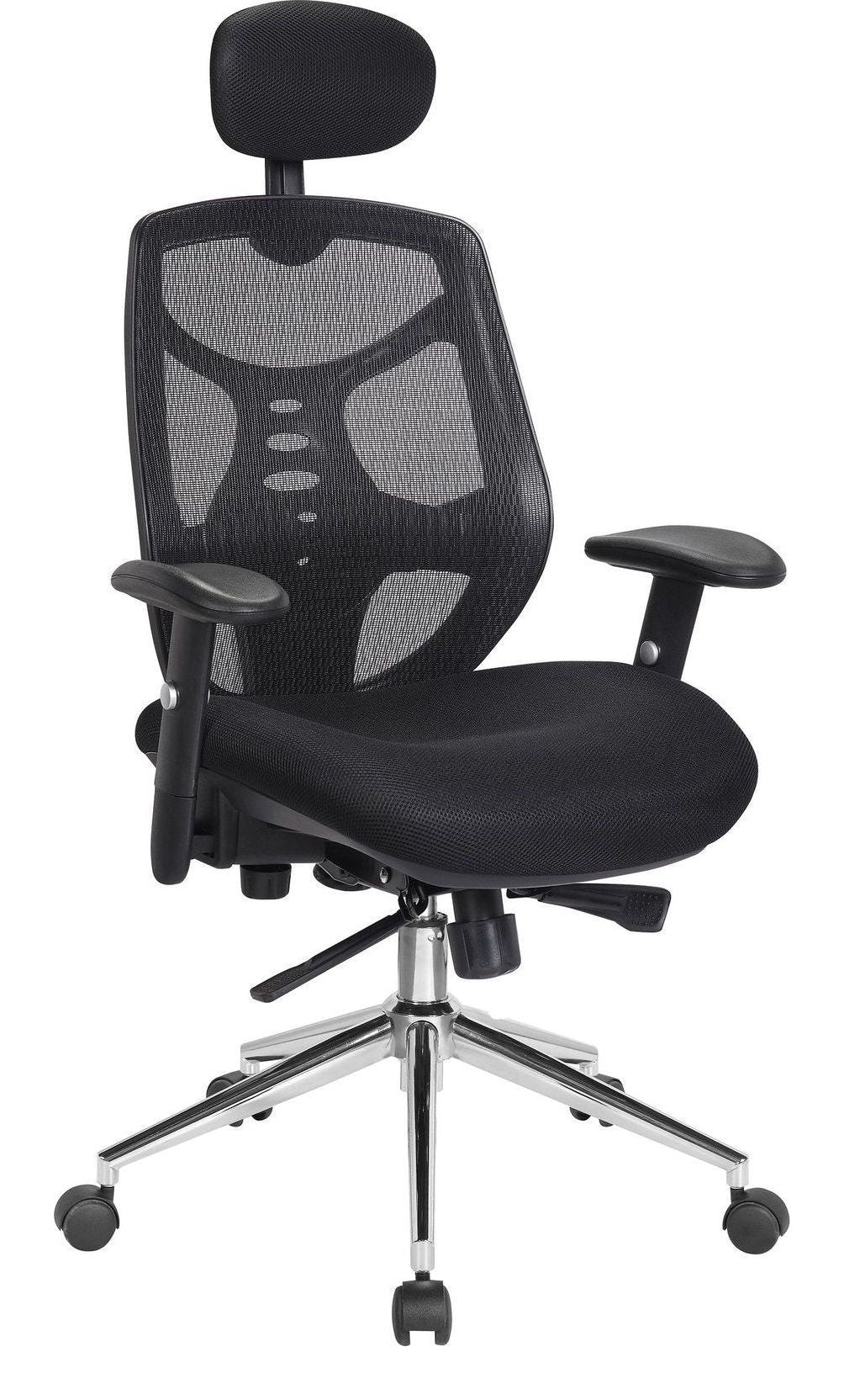 Polaris High Back Mesh Executive Chair with Headrest in black