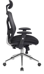 Polaris High Back Mesh Executive Chair with Headrest in black, view 2