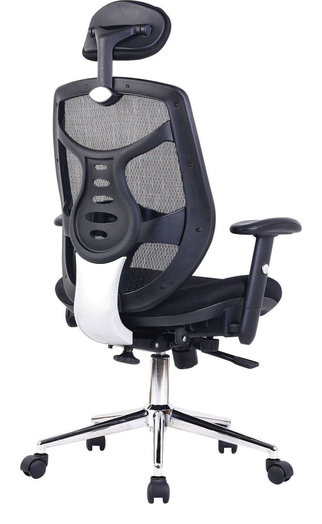Polaris High Back Mesh Executive Chair with Headrest in black, view 3