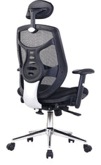 Polaris High Back Mesh Executive Chair with Headrest in black, view 3