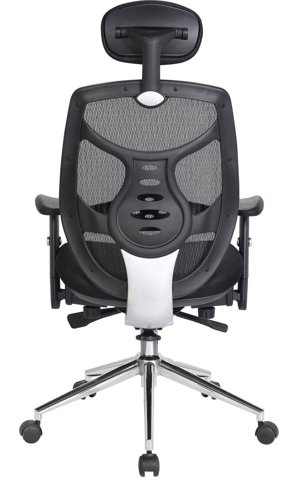 Polaris High Back Mesh Executive Chair with Headrest in black, view 4
