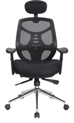Polaris High Back Mesh Executive Chair with Headrest in black, view 5