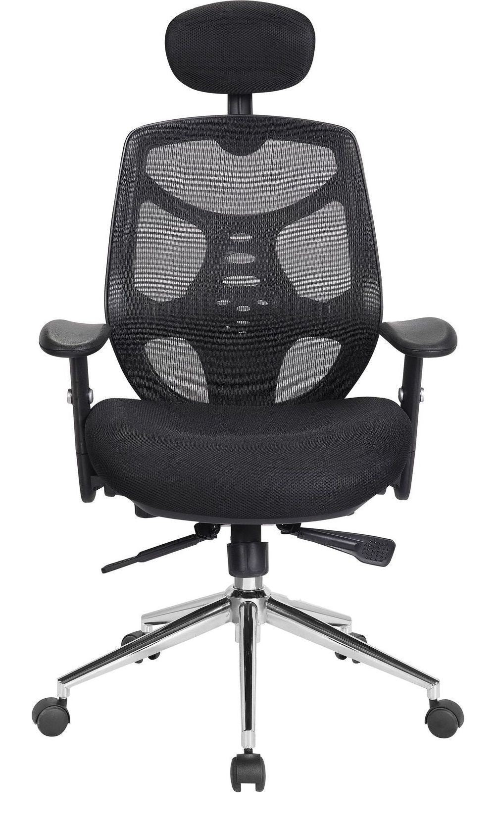Polaris High Back Mesh Executive Chair with Headrest in black, view 5