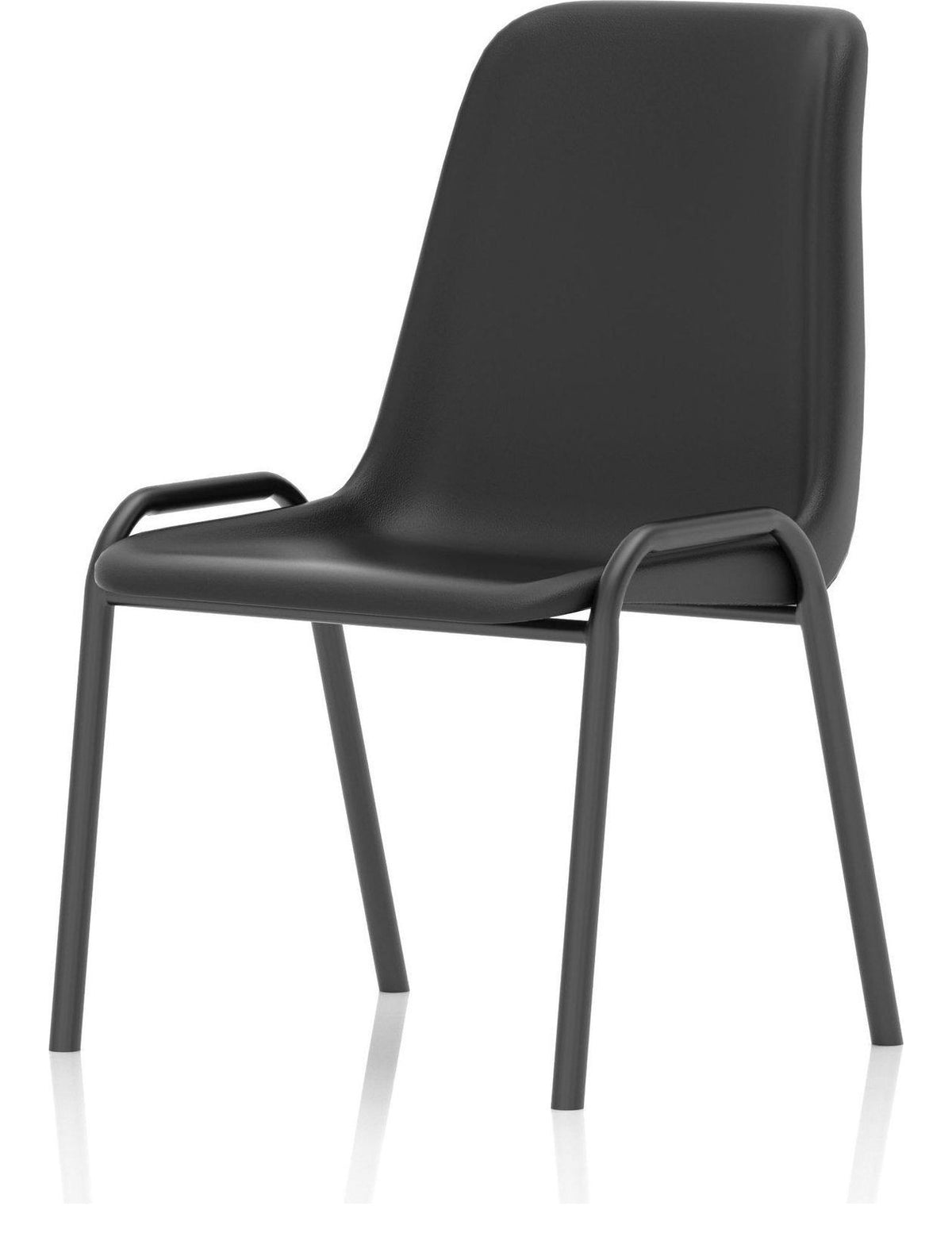 Polly Medium Back Stacking Polypropylene Visitor Chair, black, another view 2