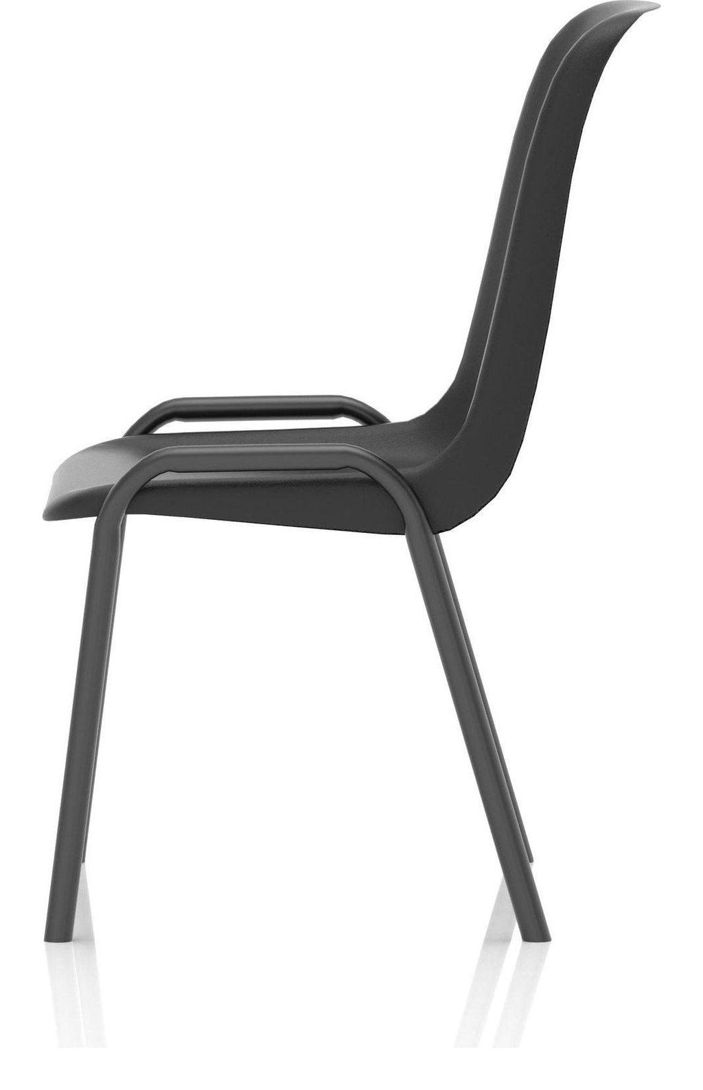 Polly Medium Back Stacking Polypropylene Visitor Chair, black, another view 3