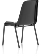 Polly Medium Back Stacking Polypropylene Visitor Chair, black, another view 4
