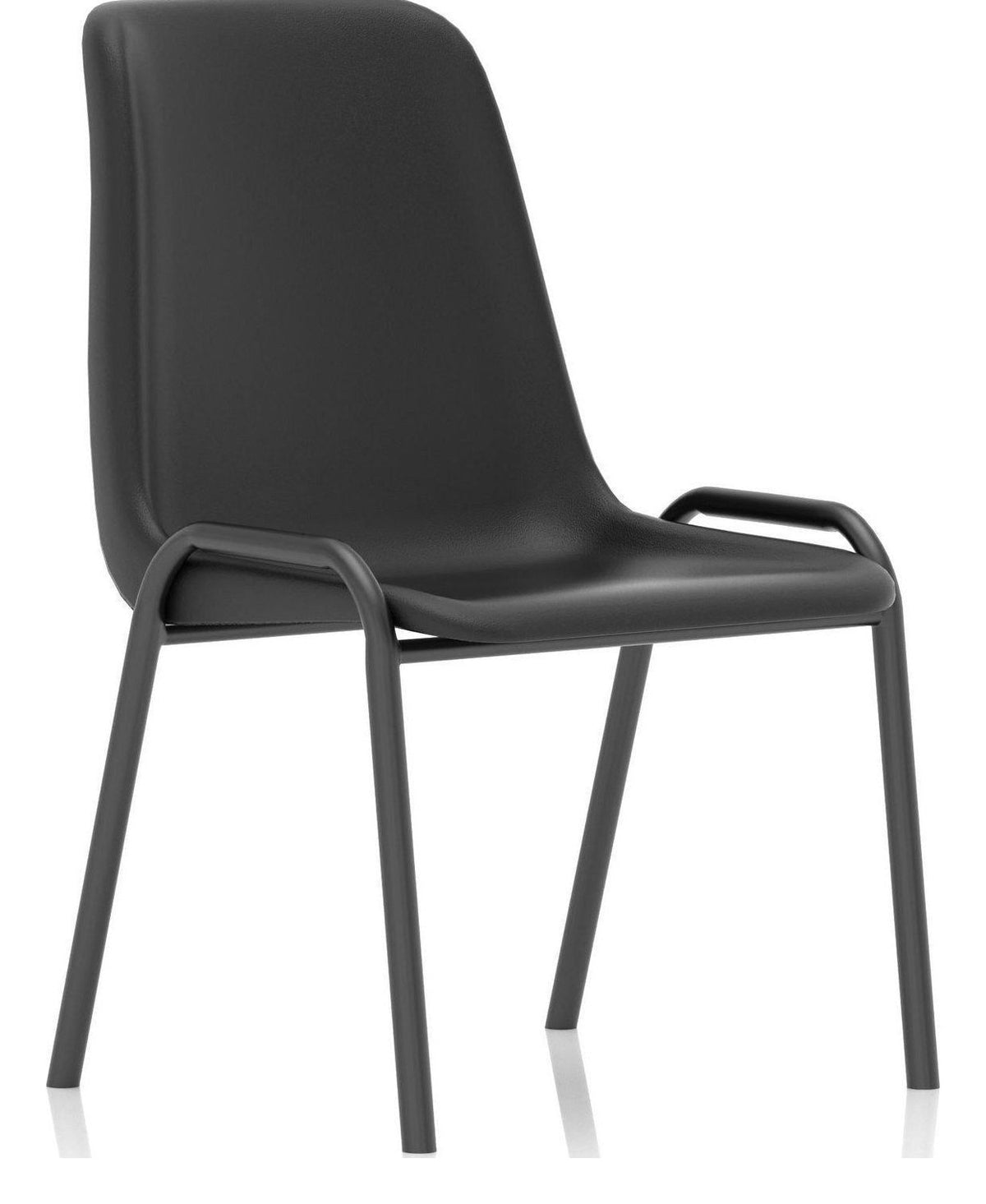 Polly Medium Back Stacking Polypropylene Visitor Chair, black
