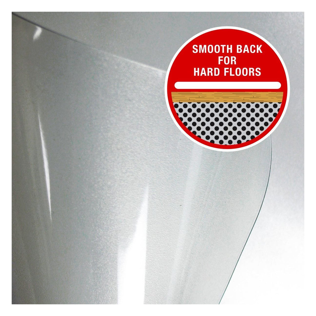 Polycarbonate Chair Mat for Hard Floors in clear, view 4