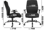 Porter Heavy Duty Fabric Operator Chair dimensions