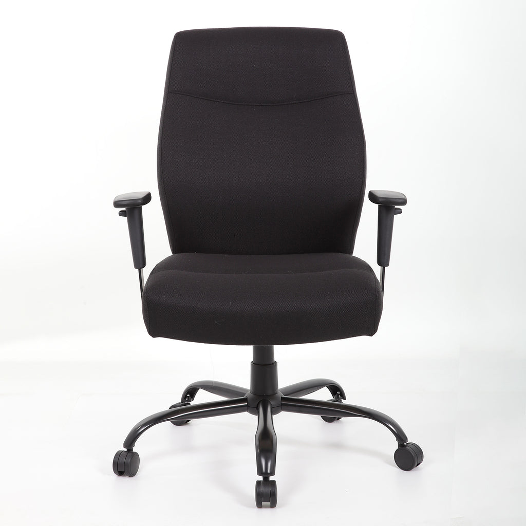 Porter Heavy Duty Fabric Operator Chair in black from the front