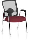Portland Bespoke Medium Mesh Back (Straight Leg) Visitor Chair, chilli