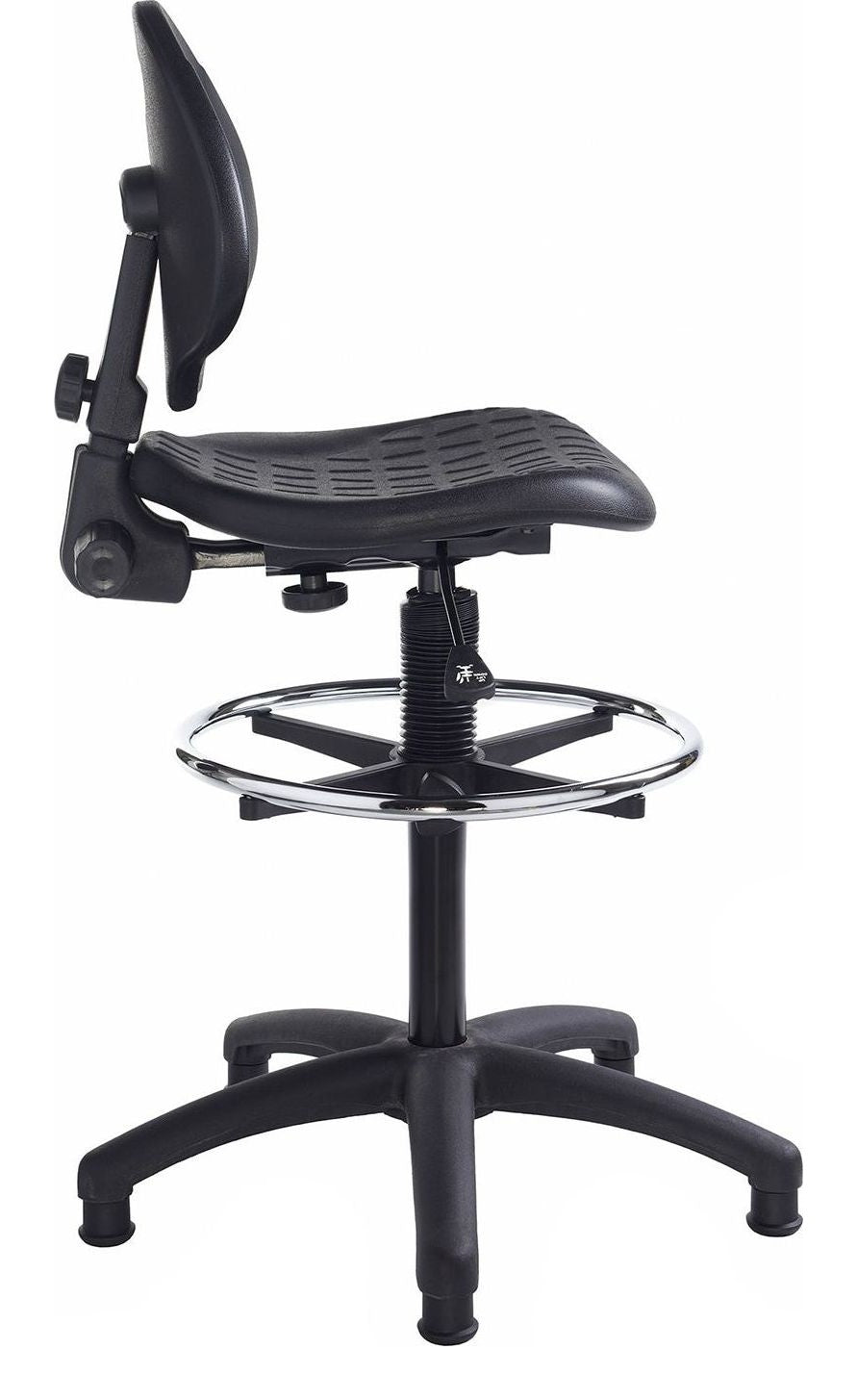 Prema Polyurethane Draughtsman Chair in no arms from the side