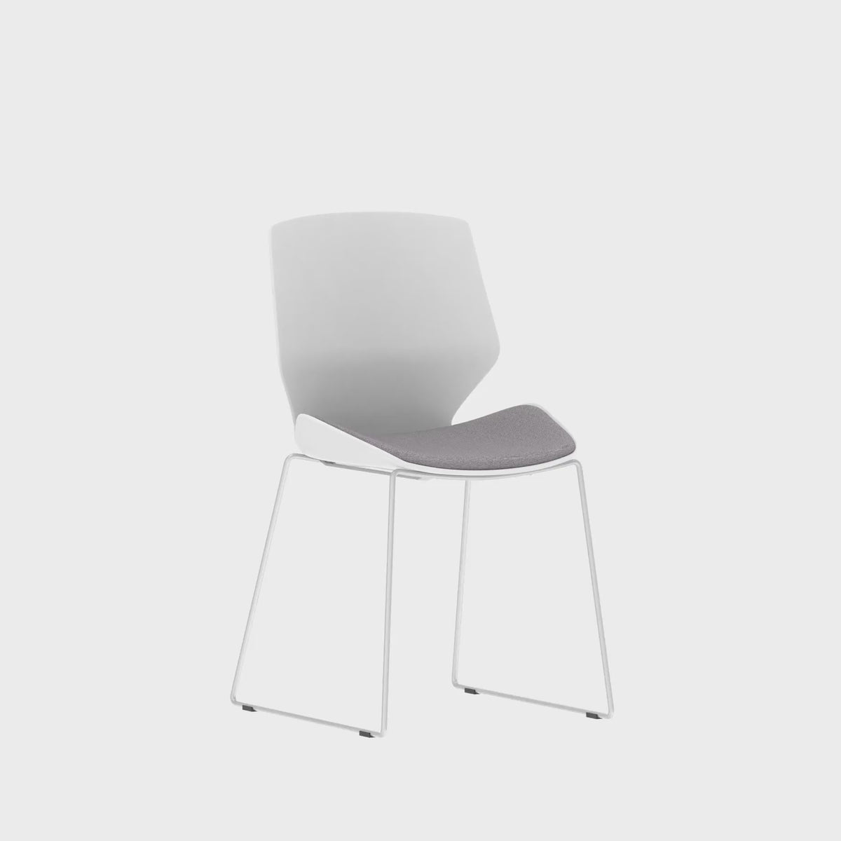 Florence Sled Fabric Seat Visitor Chair, 360 degree spin