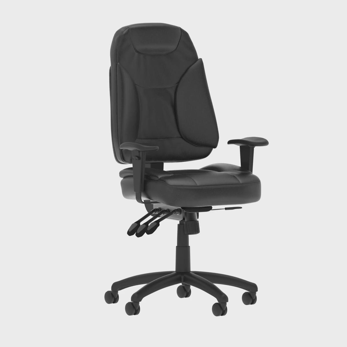 Galaxy Medium Back Leather Task Operator Chair with Adjustable Arms, 360 degree spin