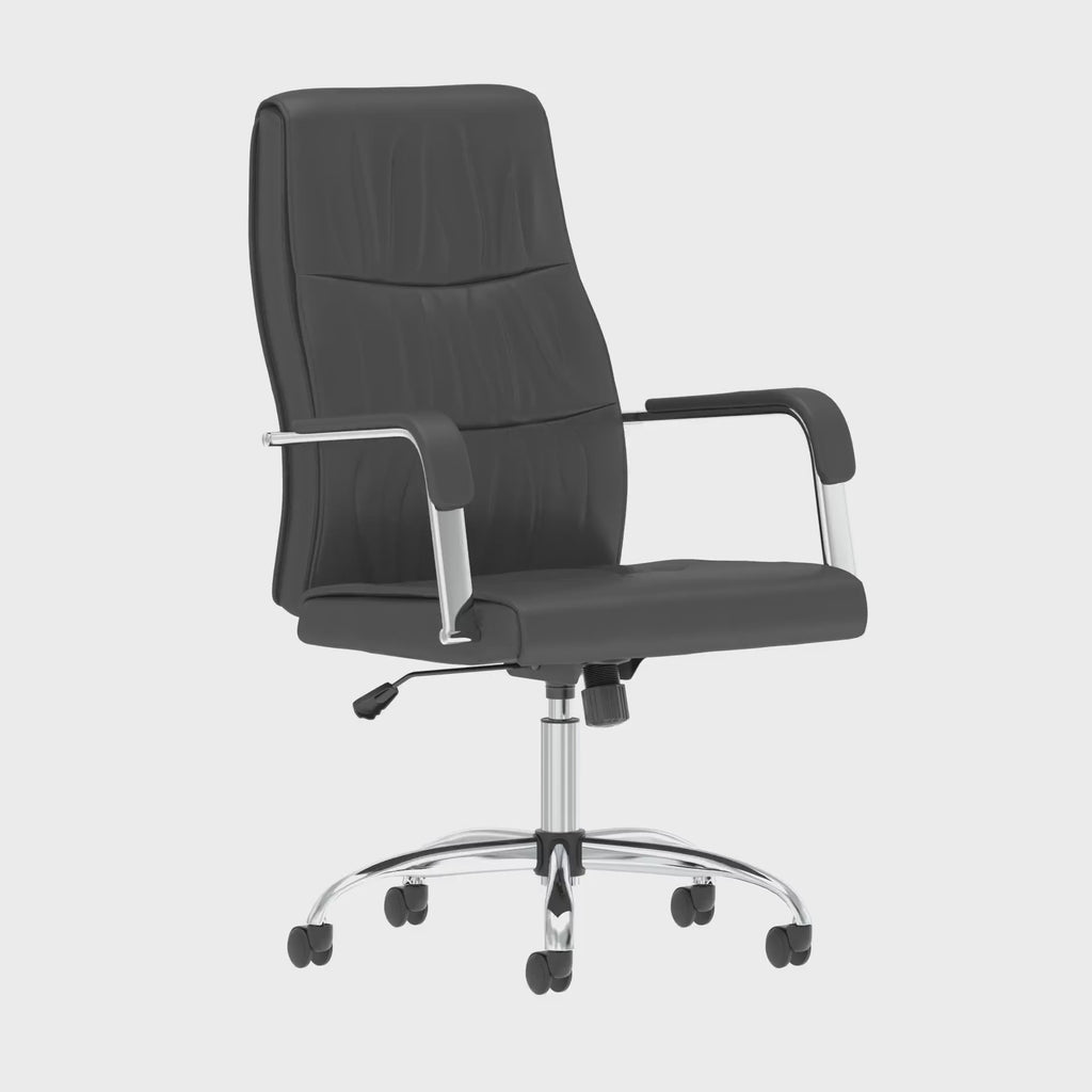Carter High Back Leather Executive Chair, 360 degree spin
