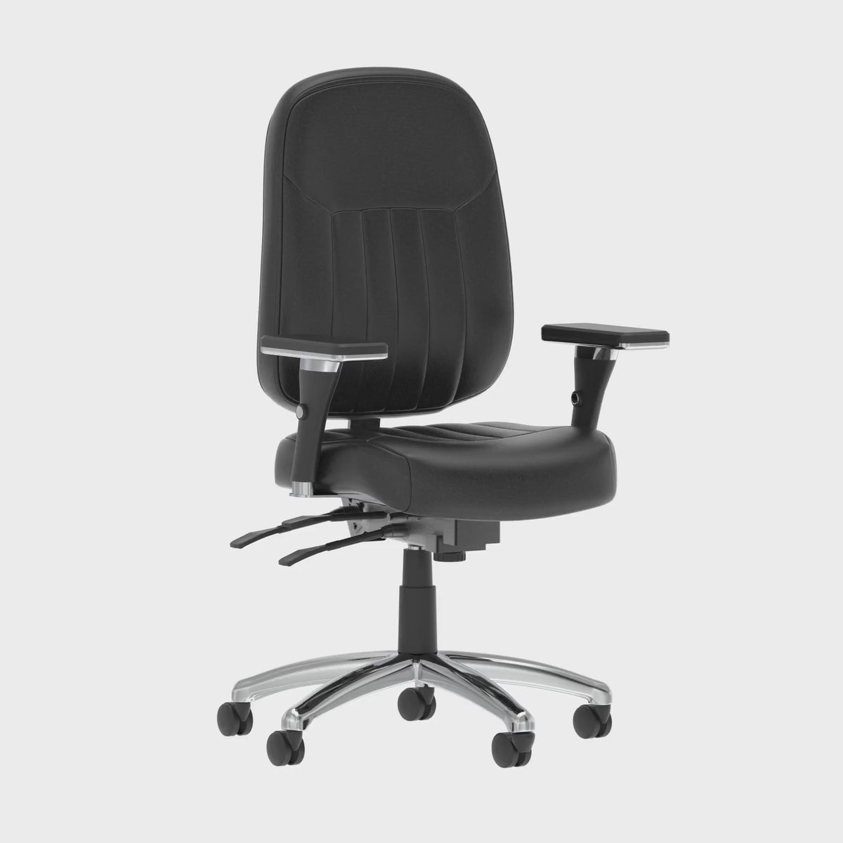Barcelona Deluxe High Back 24 Stone Heavy Duty Leather Task Operator Chair, 360 degree spin