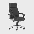Penza High Back Executive Leather Chair in black leather, 360 degree spin