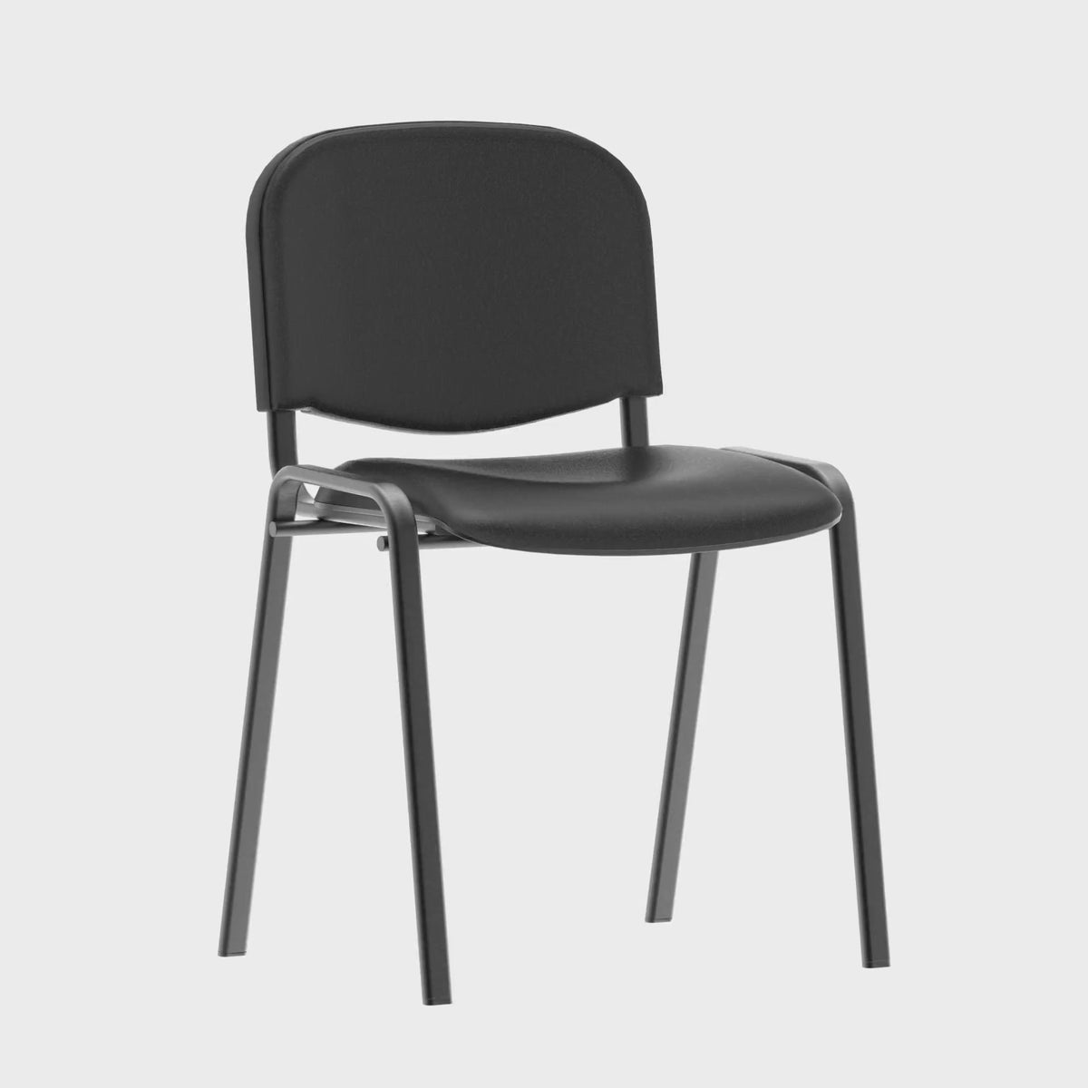 ISO Vinyl Stacking Visitor Chair, Special Offer in black vinyl, 360 degree spin
