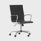 Nola Leather Executive Chair in black leather, 360 degree spin