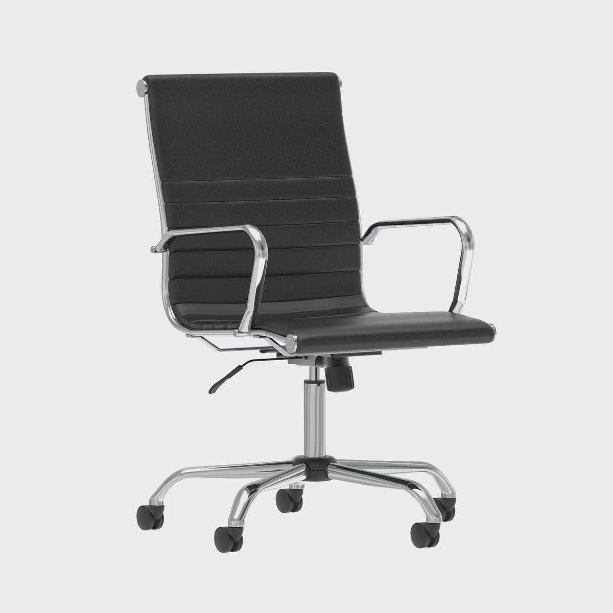 Nola Leather Executive Chair in black leather, 360 degree spin
