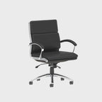 Classic Executive Chair in black leather, 360 degree spin