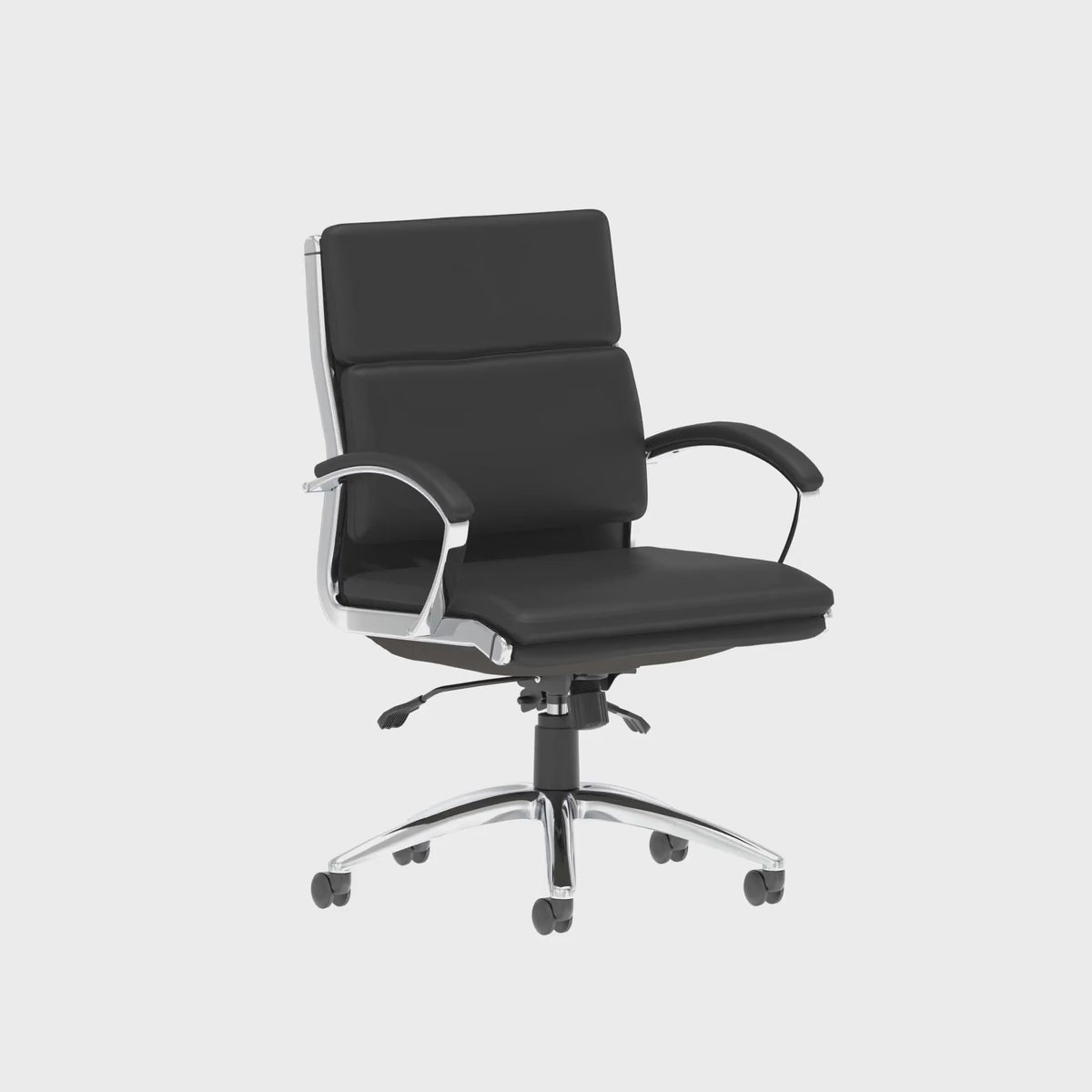 Classic Executive Chair in black leather, 360 degree spin