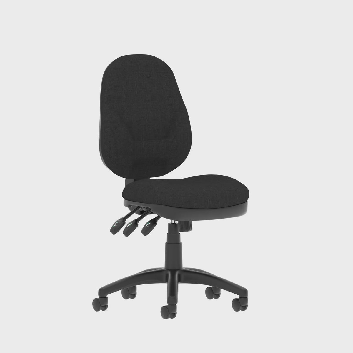 Eclipse Plus XL High Back Task Operator Chair in black fabric, 360 degree spin