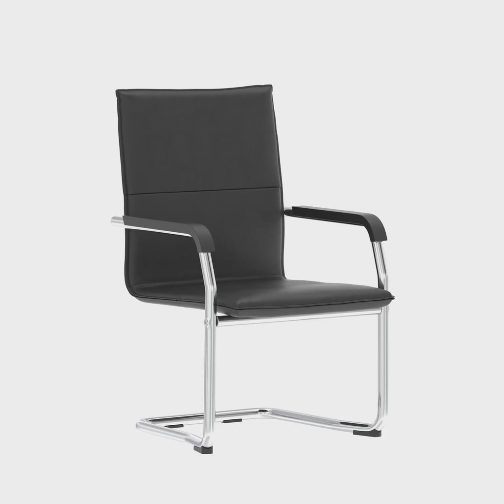 Echo Medium Back Leather Cantilever Visitor Chair, Special Offer, 360 degree spin