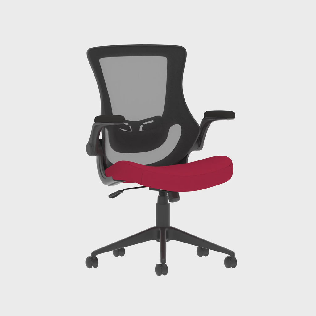 Orbit Bespoke Mesh Back Chair in seat bergamot cherry, 360 degree spin