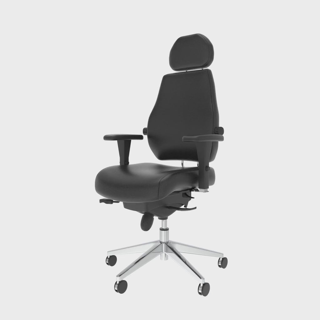 Chiro Plus Ultimate Leather Ergonomic Posture Chair, 360 degree spin