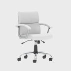 Desire Medium Back Leather Executive Chair in white, 360 degree spin