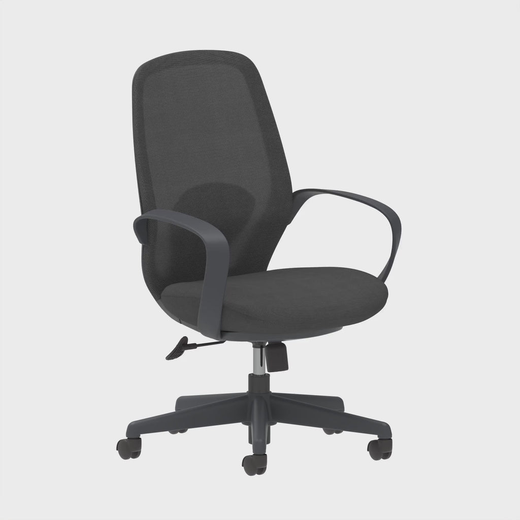 Ariel Mesh Task Operator Chair in black, 360 degree spin