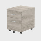 Impulse Mobile Pedestal in grey oak, 360 degree spin