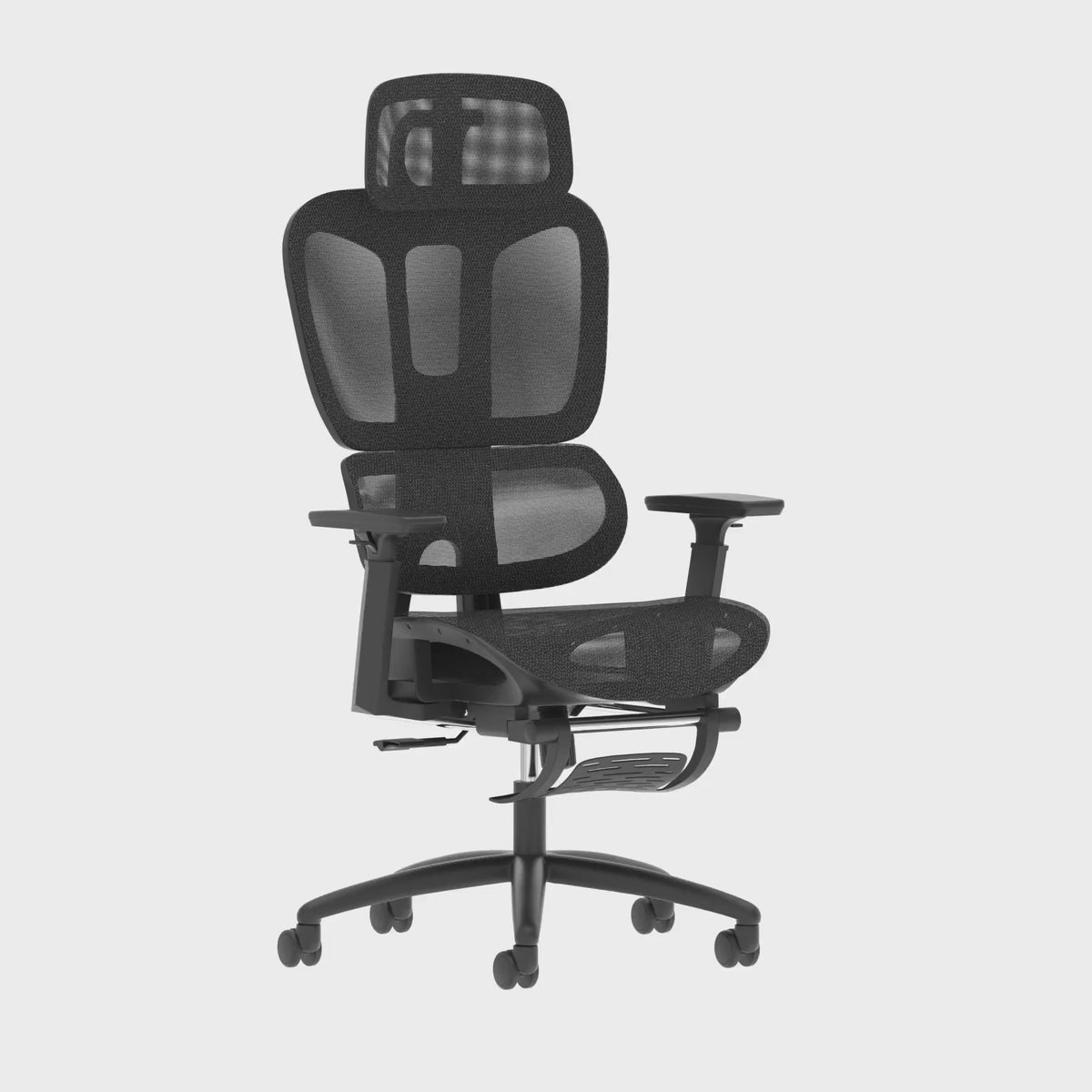Horizon Executive Mesh Chair with Height Adjustable Arms and Footrest, 360 degree spin