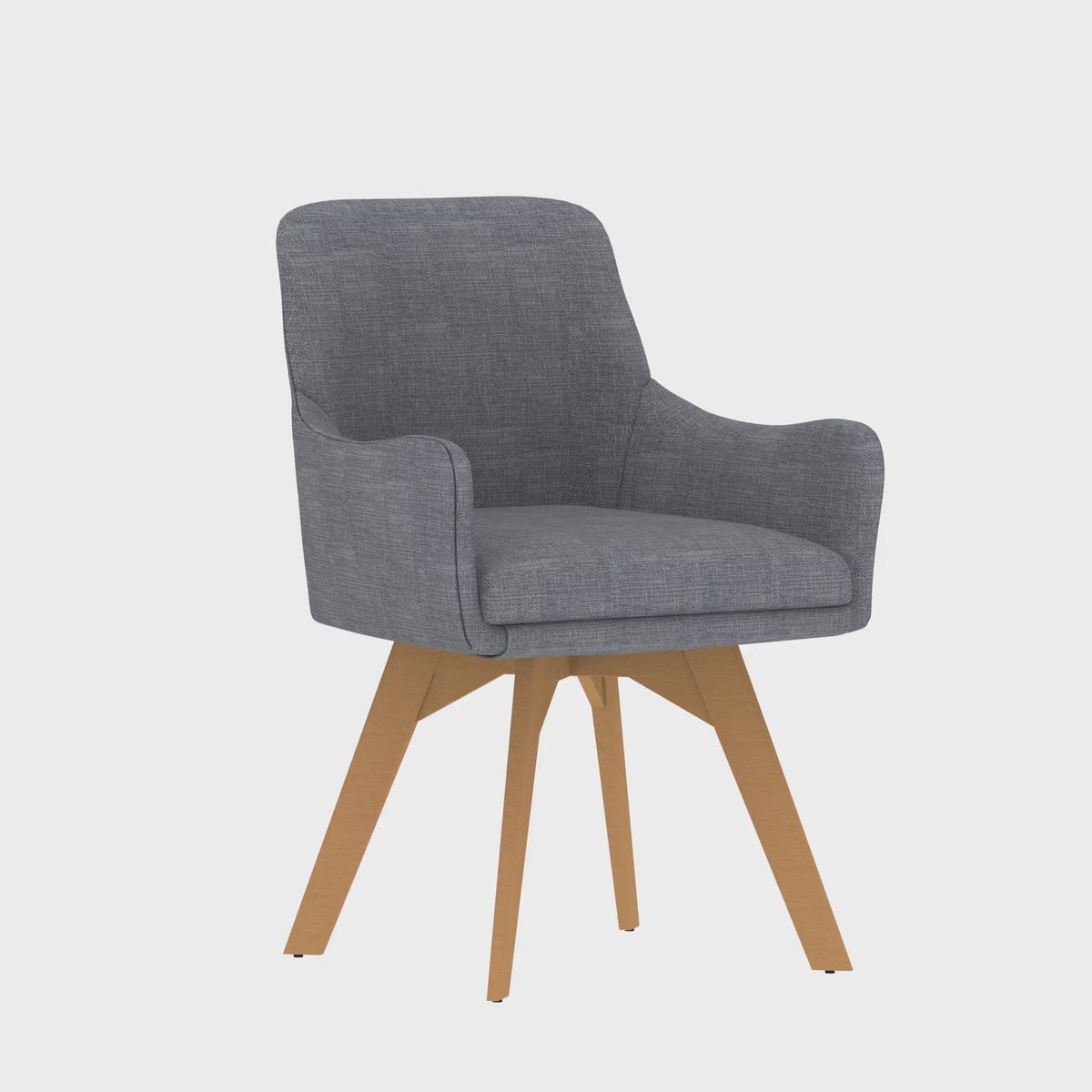 Carmen Fabric Wooden Leg Visitor Chair, 360 degree spin