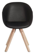 Pyramid Padded Tub Chair in black, view 2