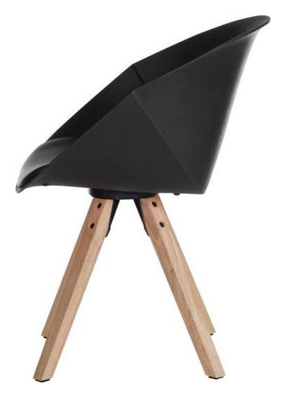 Pyramid Padded Tub Chair in black, view 3