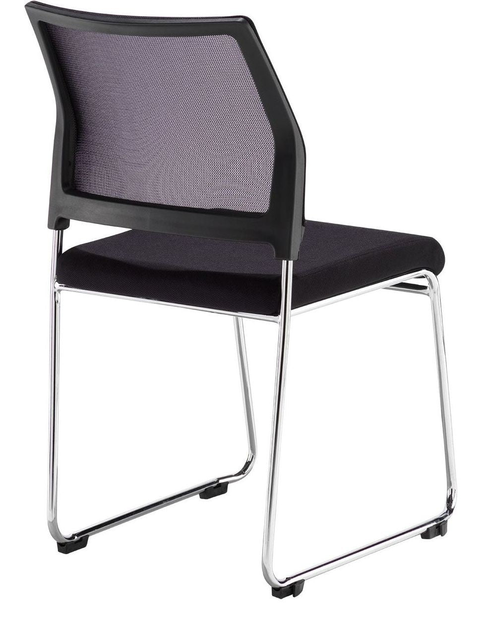 Quavo Mesh Stacking Chairs (Pack of 4) in black from the back