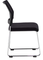 Quavo Mesh Stacking Chairs (Pack of 4) in black from the side