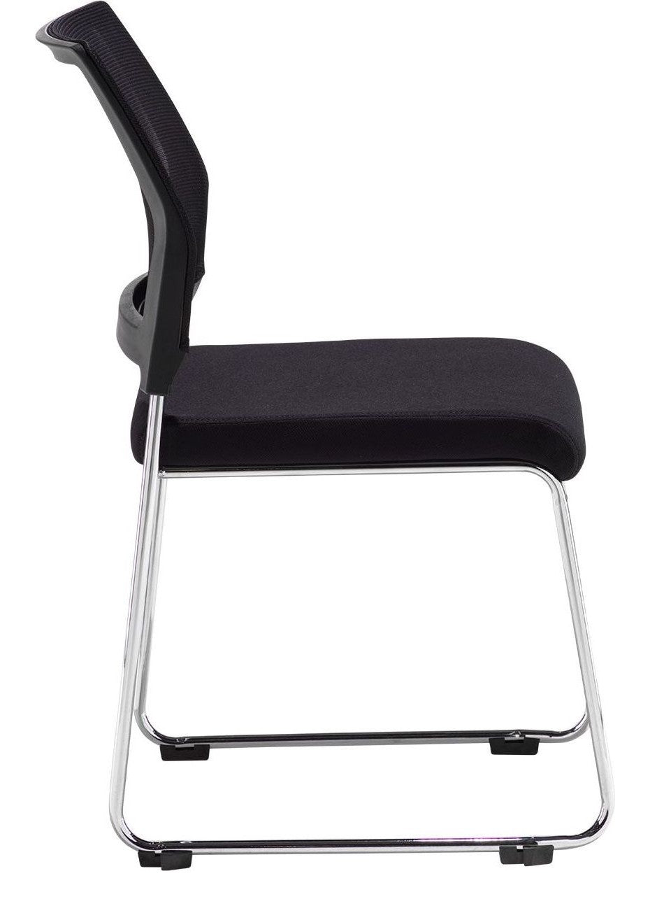 Quavo Mesh Stacking Chairs (Pack of 4) in black from the side