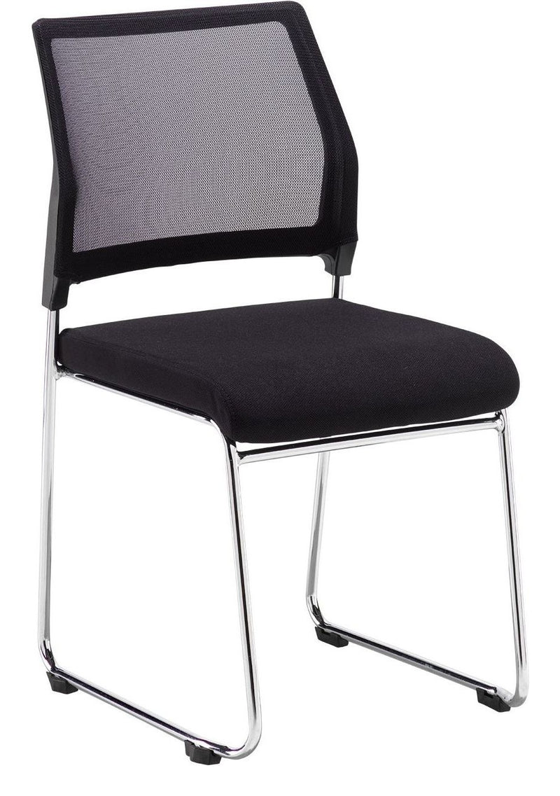Quavo Mesh Stacking Chairs (Pack of 4) in black