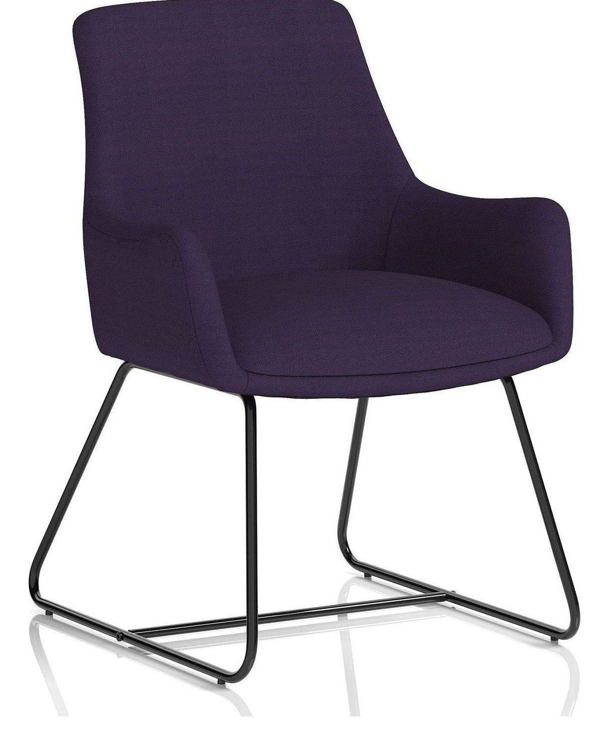 Quote Bespoke Sled Base Office Reception Chair, purple