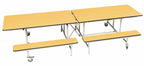Rectangular Mobile Folding Bench Unit in Maple