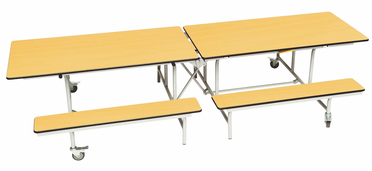 Rectangular Mobile Folding Bench Unit in Maple